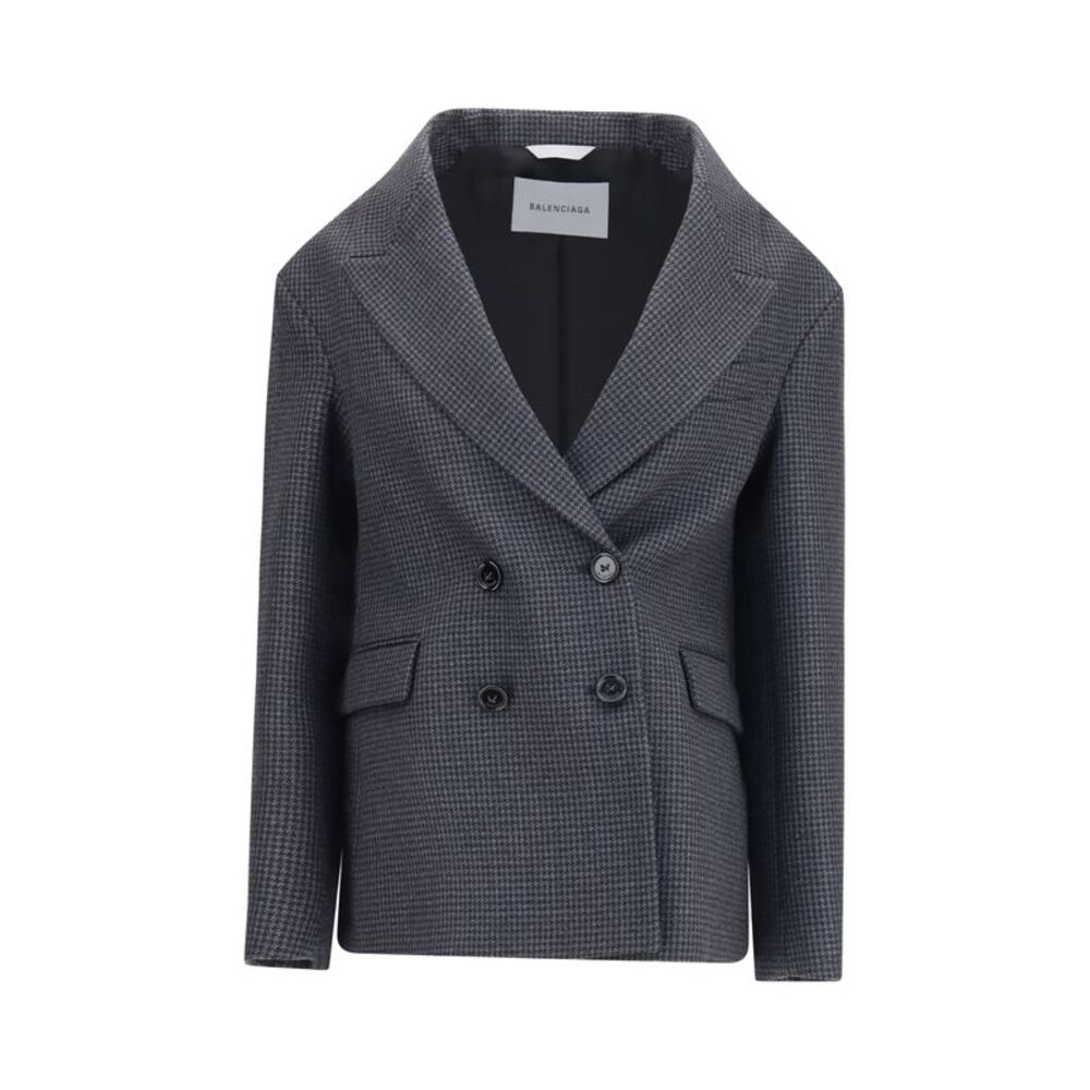 Balenciaga Women Double-Breasted Wool Blazer